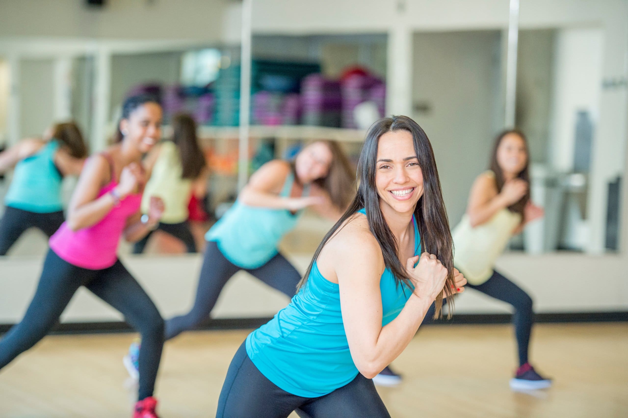 zumba and dance classes with a bunch of women training in monroe gym