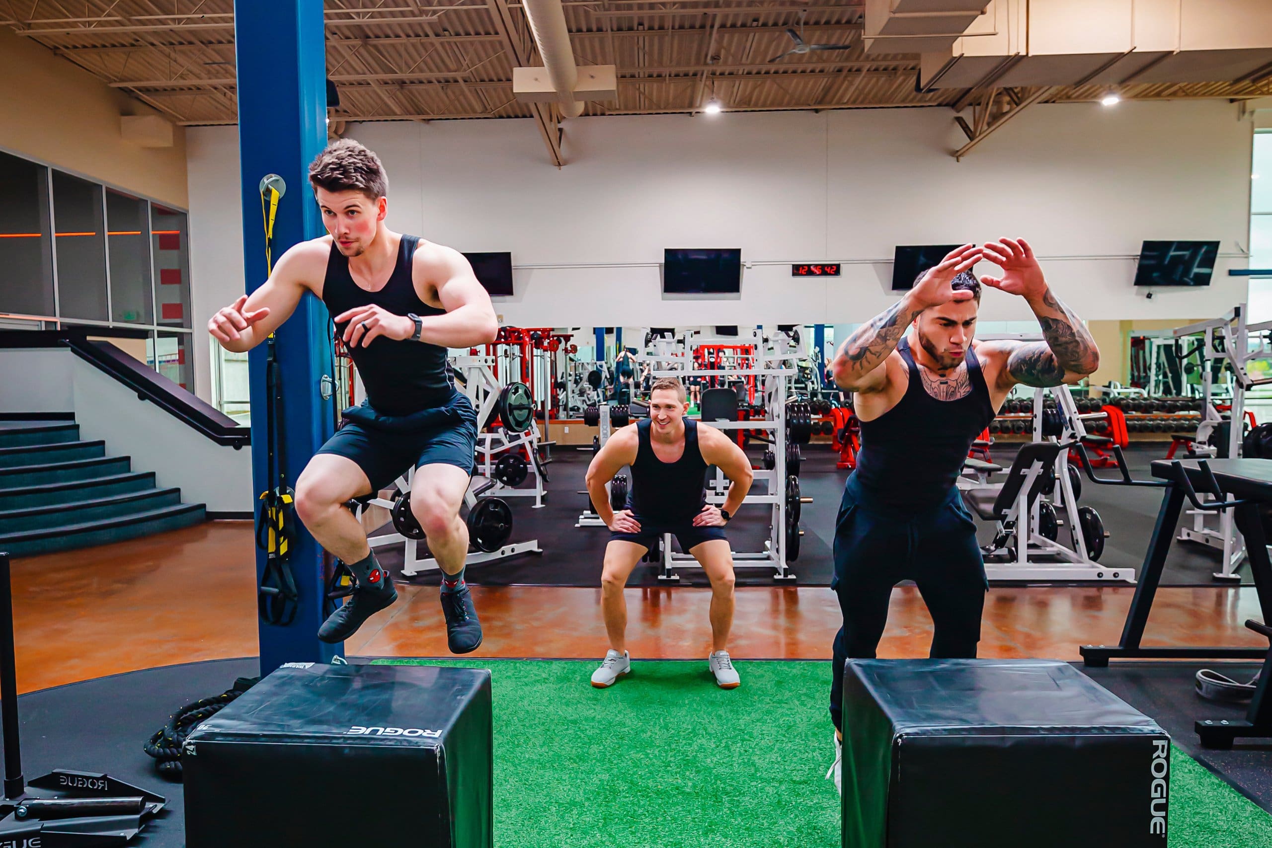 small group training at pursuit fitness gym in monroe with box jumping and functional fitness